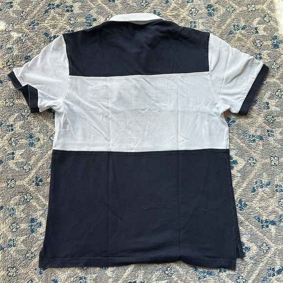 Lacoste Polo Shirt in Blue/White/Navy with a large Crocodile Logo - Picture 7 of 8